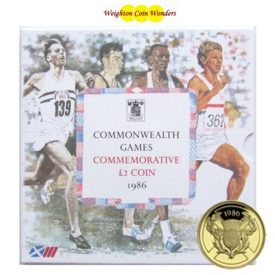 1986 £2 BU Coin Pack - Commemorating Commonwealth Games - Click Image to Close